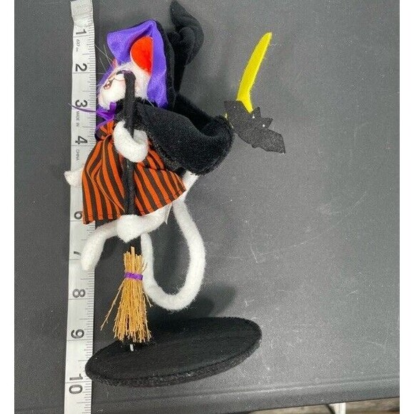 Annalee Halloween 2008 Flying Witch Mouse with Bat and Moon 6” 75th Anniversary - Picture 9 of 10